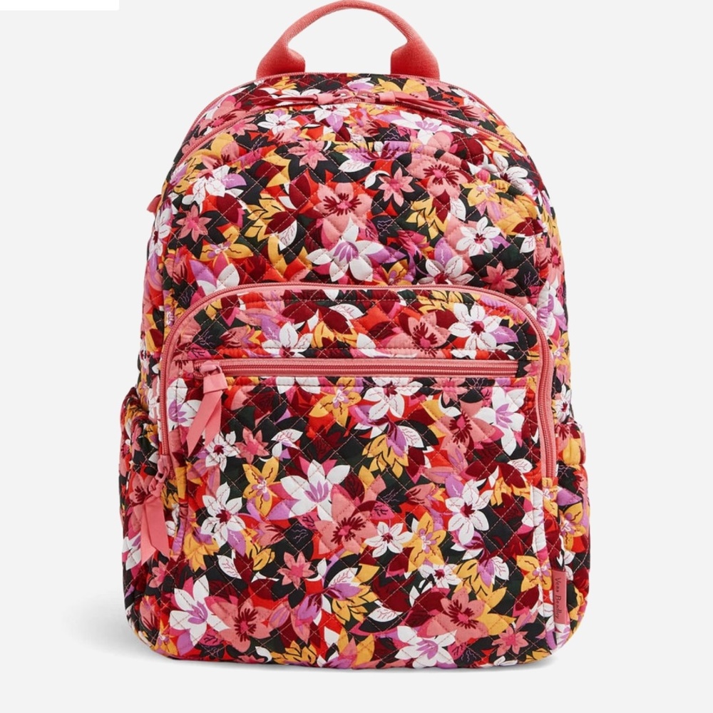 Vera Bradley Campus Backpack Laptop Coral Spring Break